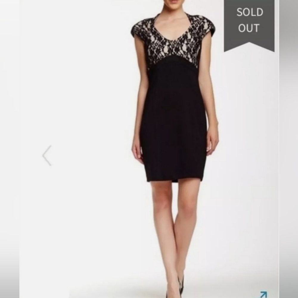 Ted Baker Briony Black Lace Overlay Dress. Size: Ted 3 US 8.
